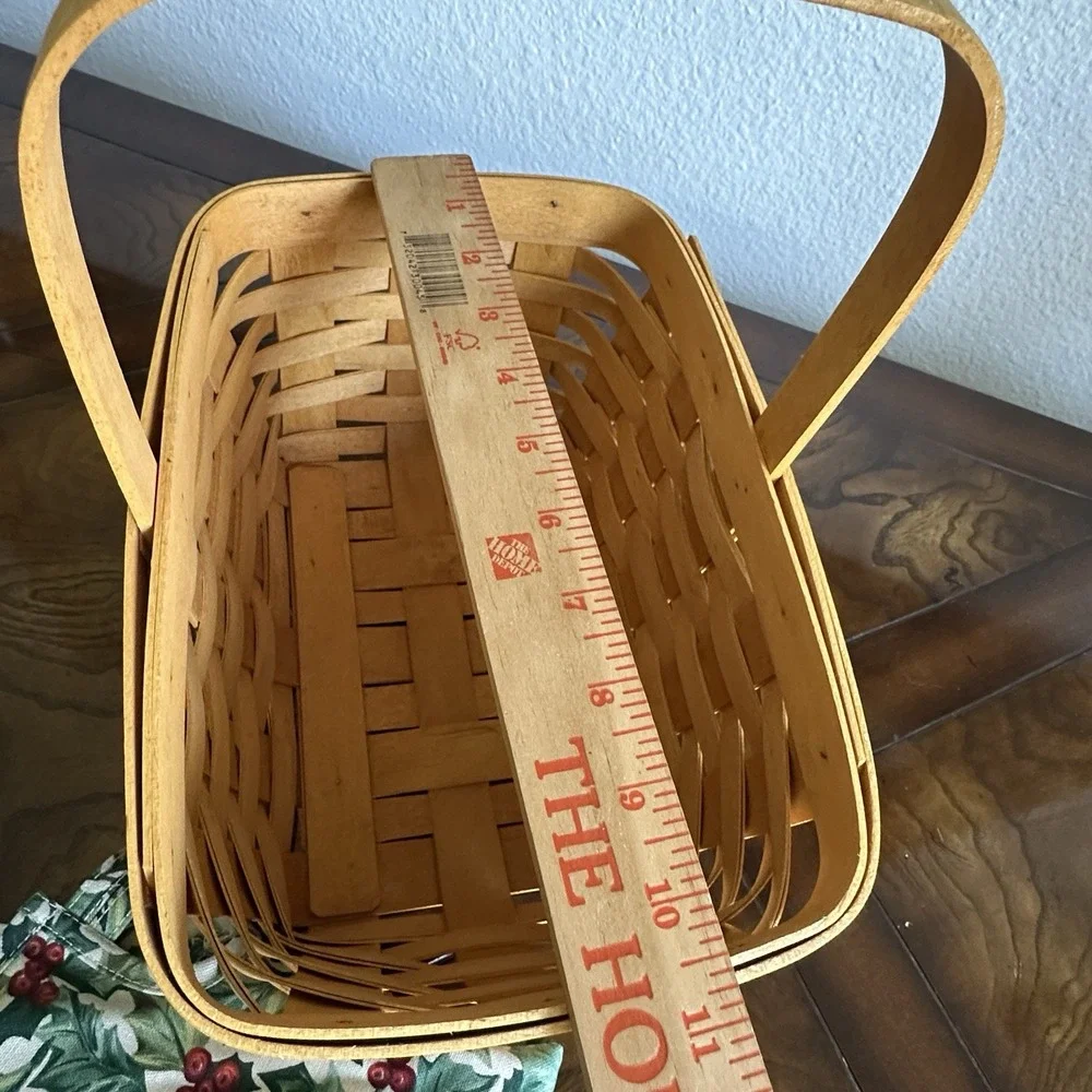 Longaberger 2002 Spring Basket 10.5 Inch Handle American Holly Tree‎ Liner New